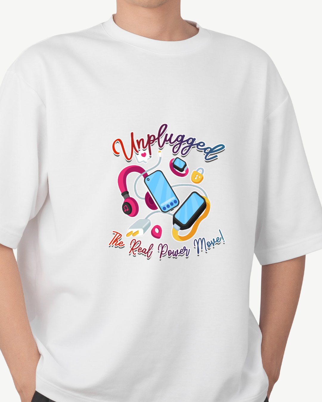 Unplugged (Heroes) 100% White Cotton T-Shirt