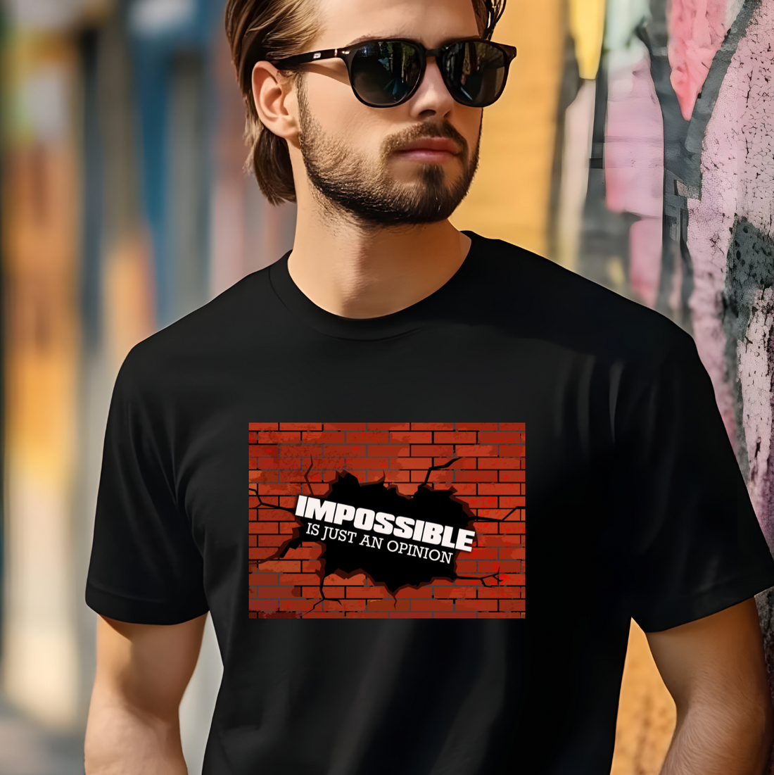 Impossible is just an opinion (Heroes) 100% Cotton Black T-Shirt