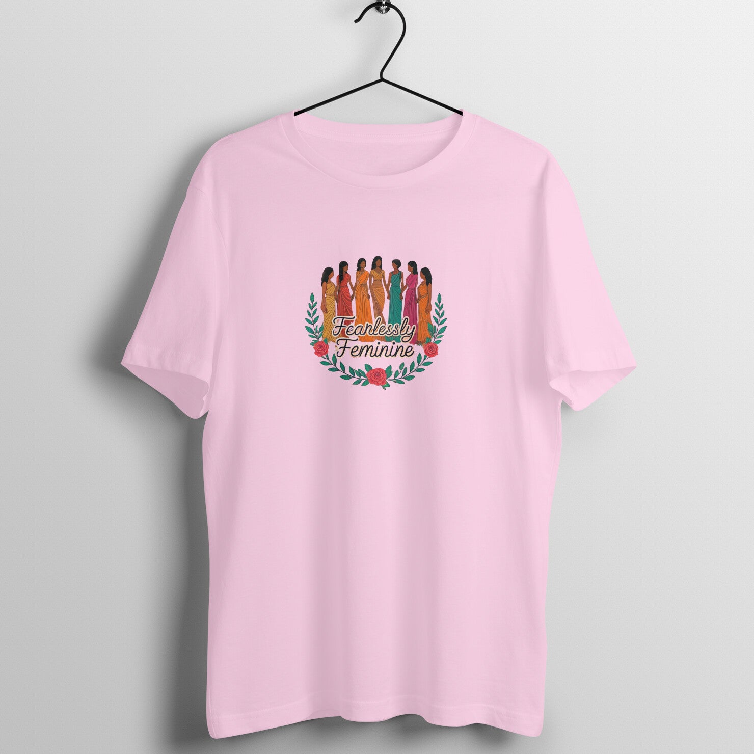 Fearlessly Feminine (SHeroes) 100% Cotton Light Pink T-shirt
